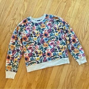 Anthropologie Floral Cotton Sweatshirt